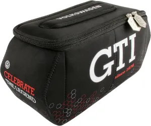 BRISA VW Collection - Volkswagen Neoprene Universal Makeup Cosmetics Toiletry Travel Pharmacy Bag in GTI Design (Hexagon/Black/Small)