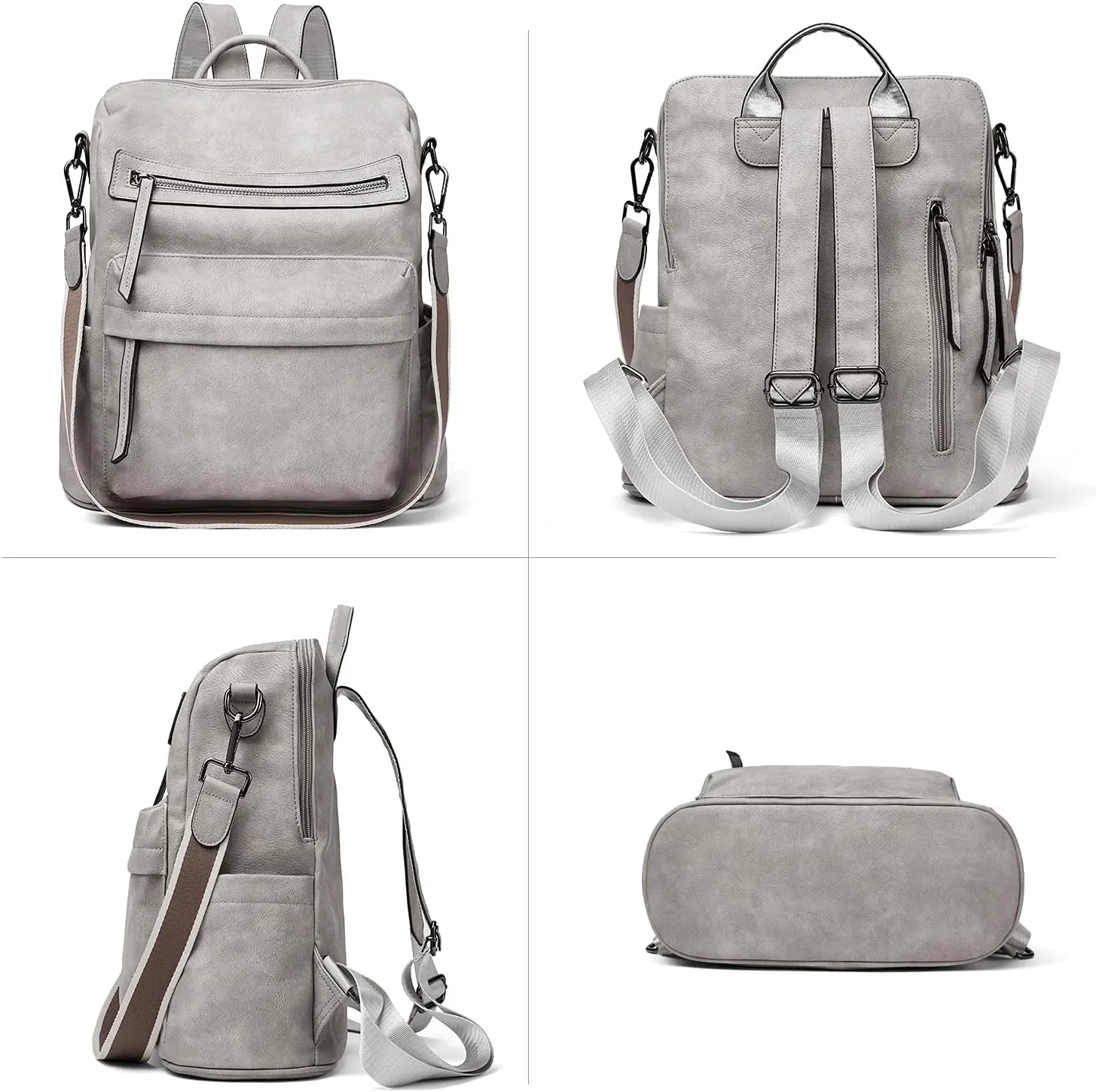 BROMEN Backpack Purse for Women Fashion Leather Designer Travel Large Ladies Shoulder Bags