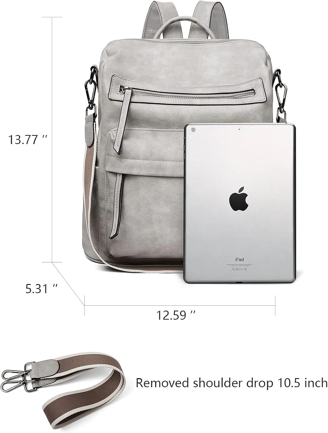 BROMEN Backpack Purse for Women Fashion Leather Designer Travel Large Ladies Shoulder Bags