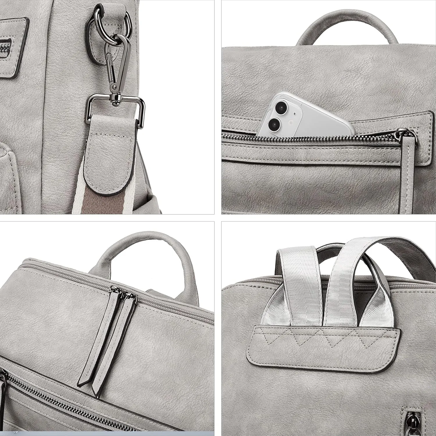 BROMEN Backpack Purse for Women Fashion Leather Designer Travel Large Ladies Shoulder Bags