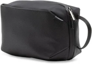 Brookstone Compact Toiletry Kit - Vegan Leather Travel Toiletry Bag with Side Grab Handle - Hygiene Bag Toiletry Organizer, Black