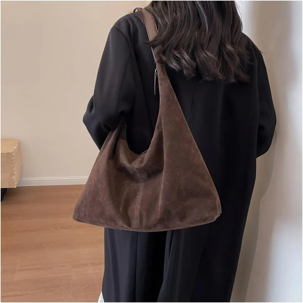 Brown Suede Handbag - Women's Suede Tote & Hobo Bags