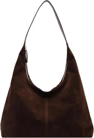 Brown Suede Handbag - Women's Suede Tote & Hobo Bags