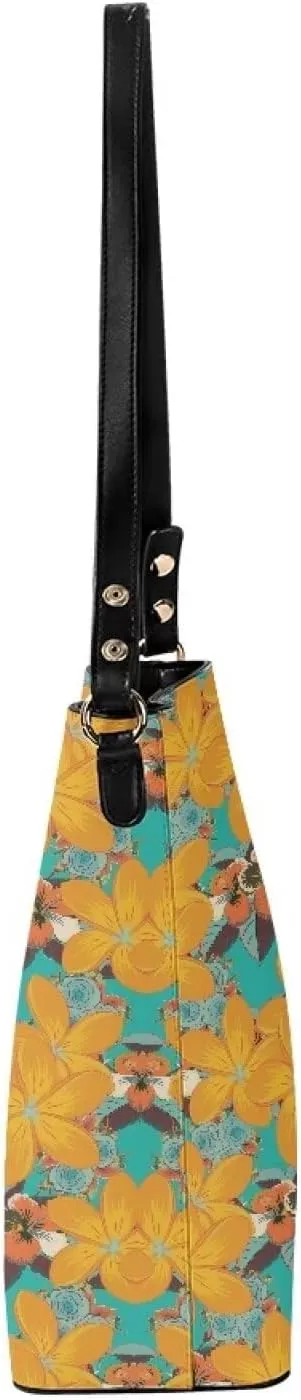 Bucket Bag Crossbody Bag Summer Purse Shoulder Bags Crossbody Purses PU Leather Tote Bag with 2 Detachable Straps