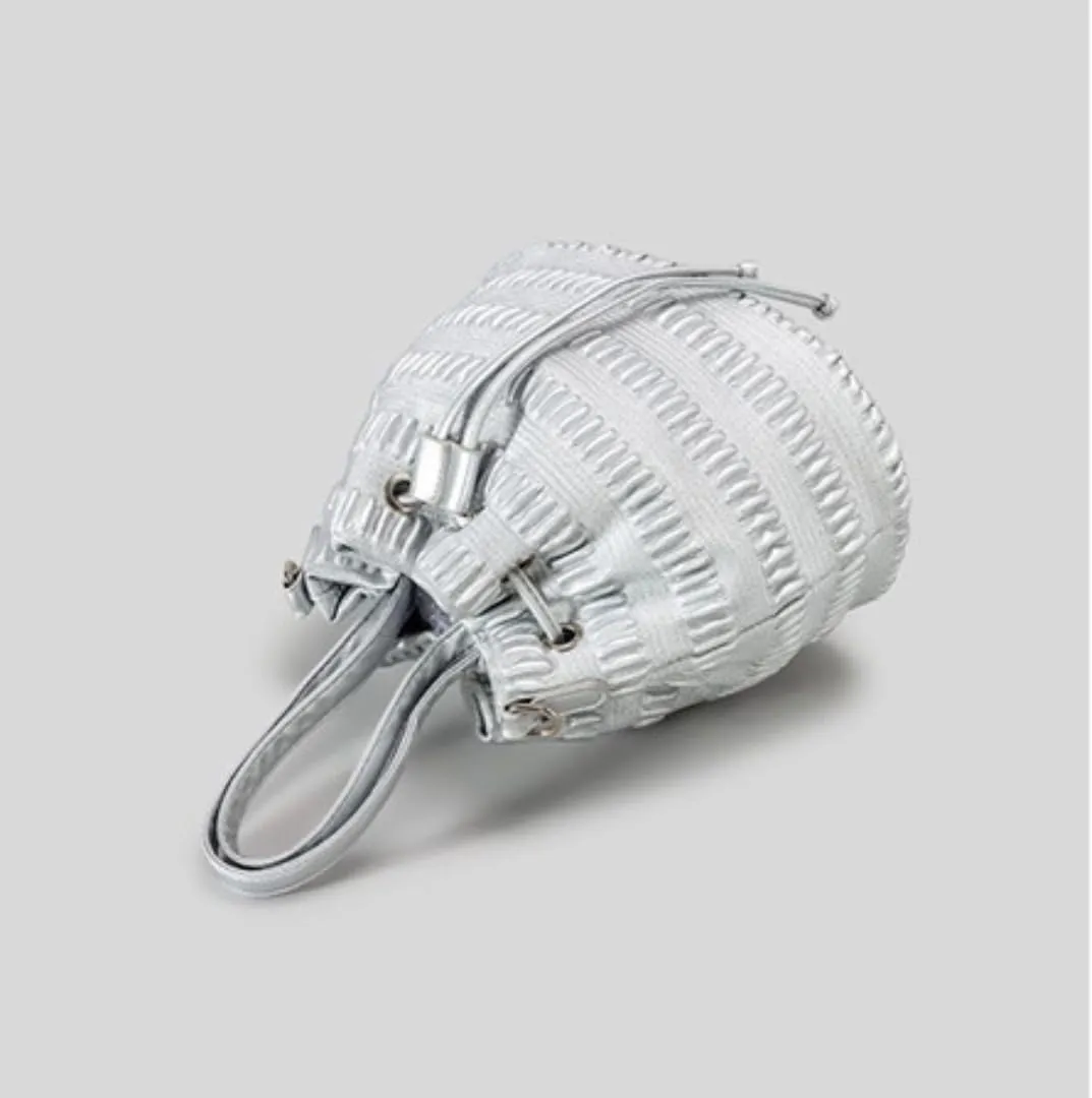 Bucket Bags for Women Drawstring Soft Pu Pleated Handbag Leather Woven Shoulder Bag Crossbody Bag