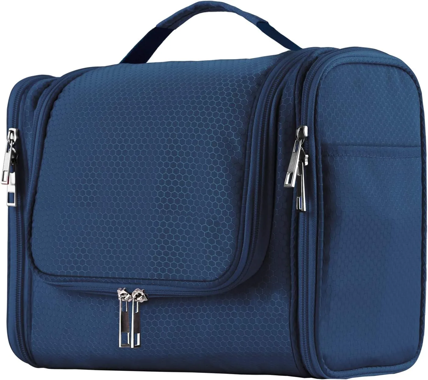 Buruis Large Capacity Toiletry Bag for Women and Men, Hanging Toiletry Organizer Cosmetics Makeup Bag, Water-resistant Dopp Kit Shaving Bags for Full Sized Toiletries, Travel Essentials (Blue)