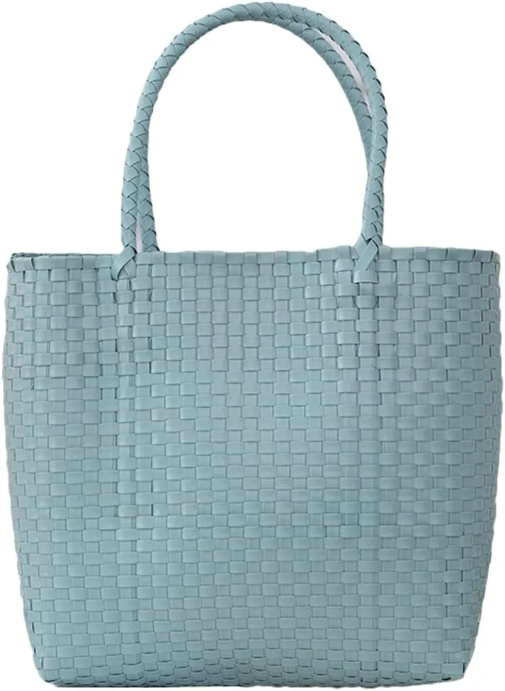 Caistre Women’s PVC Jelly Bag 2025 Summer Beach Woven Top Handle Bag Fashion Travel Tote Handbag Plastic Purse