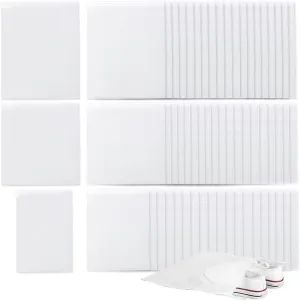Caliee 60 Pcs Shoe Dust Bags Portable Shoe Bags For Storage Breathable Non Woven Shoe Storage Bag White 20pcs Large 20pcs Medium 20pcs Small