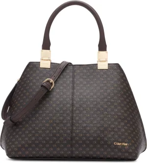 Calvin Klein Granite Geometric Satchel – 2 in 1, Vegan Leather, 2 Pockets