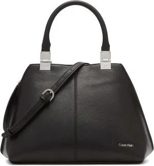 Calvin Klein Granite Geometric Satchel – 2 in 1, Vegan Leather, 2 Pockets