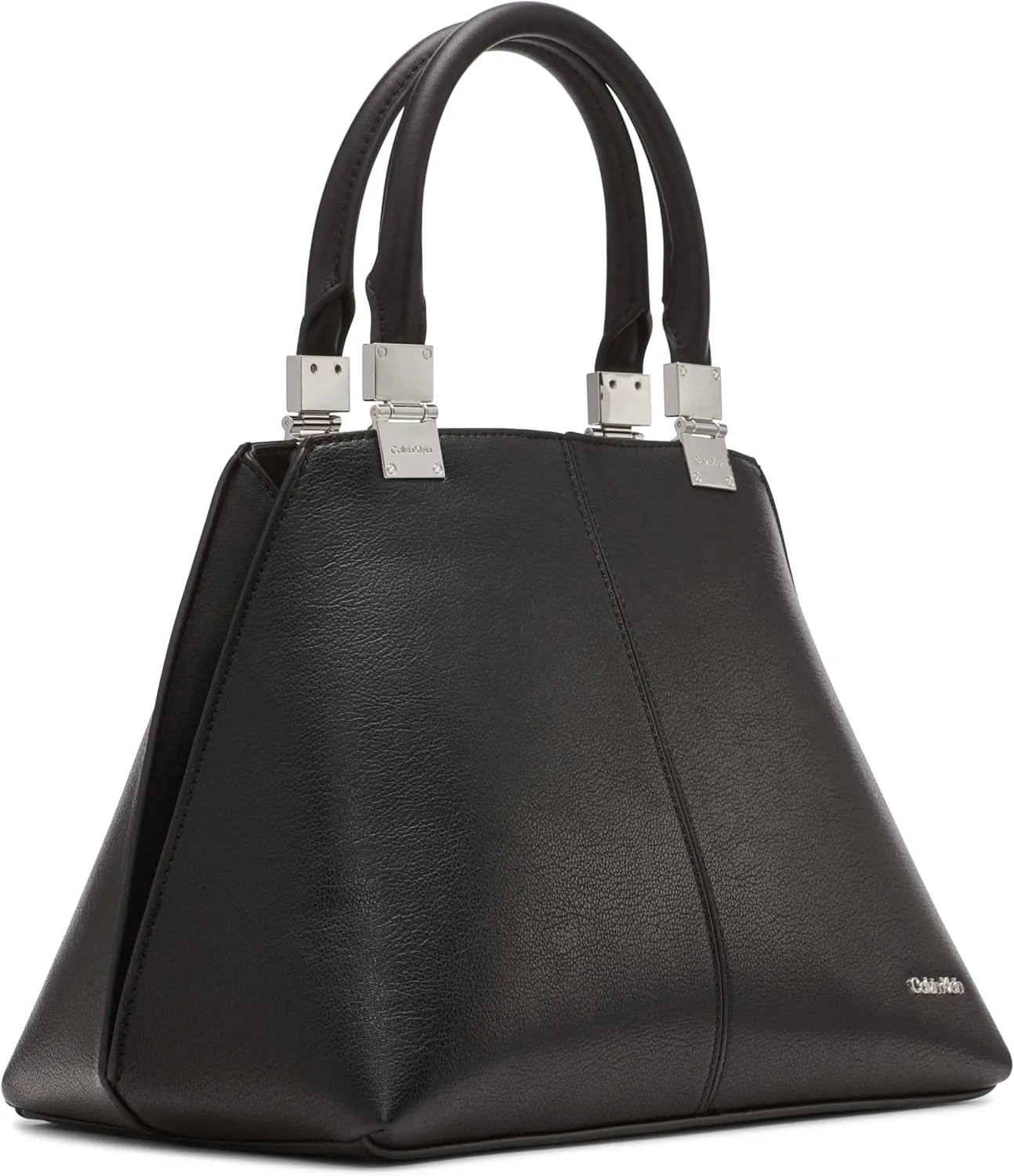 Calvin Klein Granite Geometric Satchel – 2 in 1, Vegan Leather, 2 Pockets