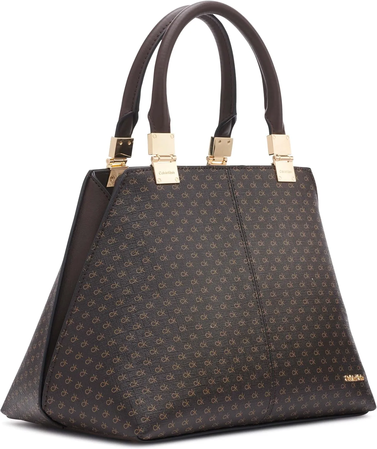 Calvin Klein Granite Geometric Satchel – 2 in 1, Vegan Leather, 2 Pockets