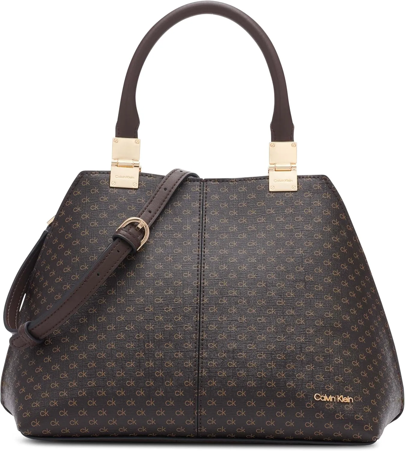 Calvin Klein Granite Geometric Satchel – 2 in 1, Vegan Leather, 2 Pockets