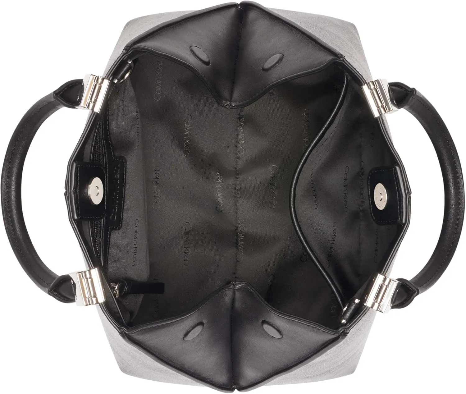 Calvin Klein Granite Geometric Satchel – 2 in 1, Vegan Leather, 2 Pockets