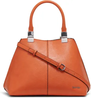 Calvin Klein Granite Geometric Satchel – 2 in 1, Vegan Leather, 2 Pockets
