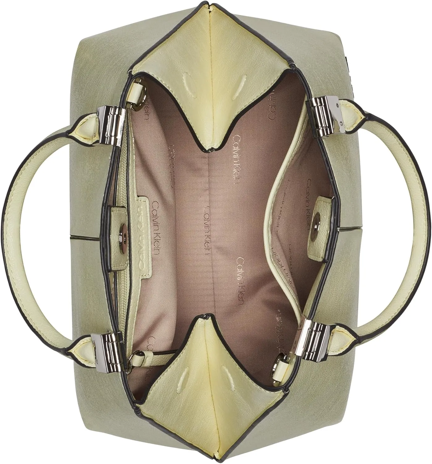 Calvin Klein Granite Geometric Satchel – 2 in 1, Vegan Leather, 2 Pockets