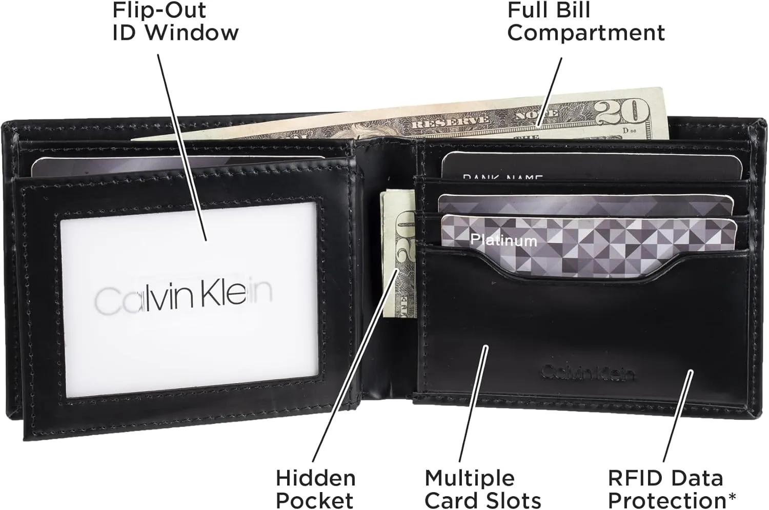 Calvin Klein Men's Wallet Sets-Minimalist Card Cases, Bifold Wallets