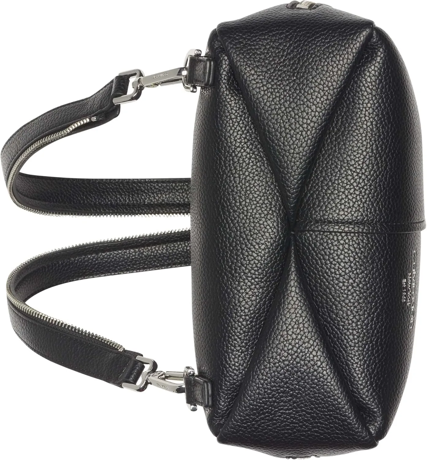 Calvin Klein Women's Myra Backpack for Women – Vegan Leather Convertible Sling Backpack, 2 Pockets, Black/Silver, One Size