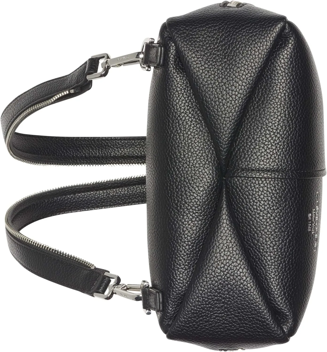 Calvin Klein Women's Myra Backpack for Women – Vegan Leather Convertible Sling Backpack, 2 Pockets, Black/Silver, One Size