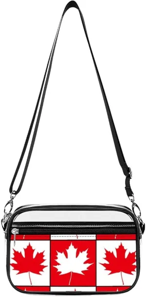 Canada Maple Clear Stadium Crossbody Bag Small Shoulder Purse Adjustable Strap Handbag for Women Men