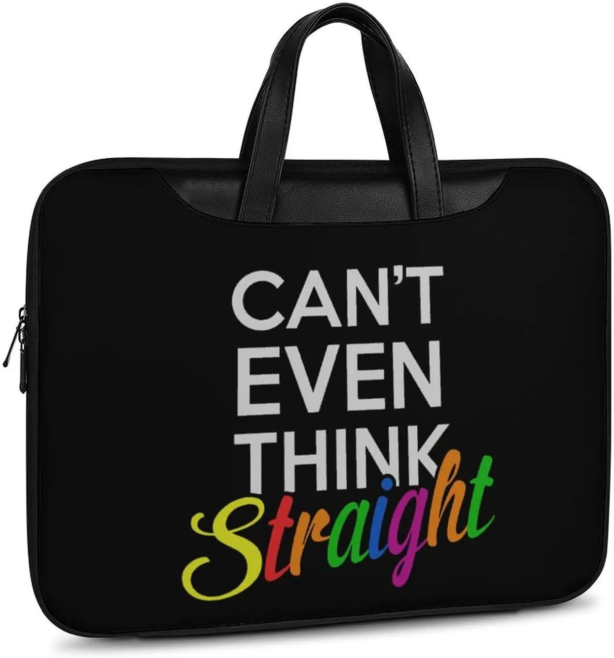 Can't Even Think Straight Lgbt Leather Bag Laptop Case Slim Water Resistant Computer Bags with Handle Briefcase for Work