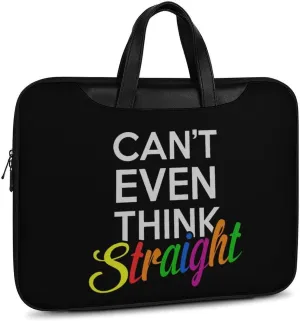 Can't Even Think Straight Lgbt Leather Bag Laptop Case Slim Water Resistant Computer Bags with Handle Briefcase for Work
