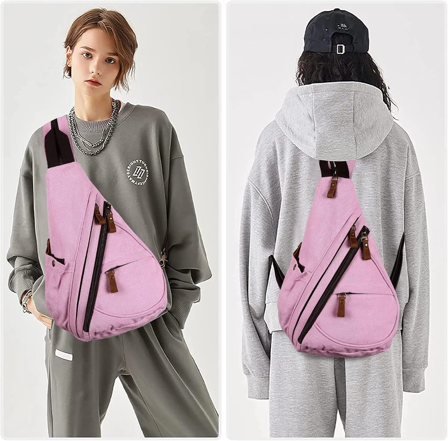 Canvas Sing Bag for Women Crossbody Bags Backpack Purse Rucksack Small Casual Daypack