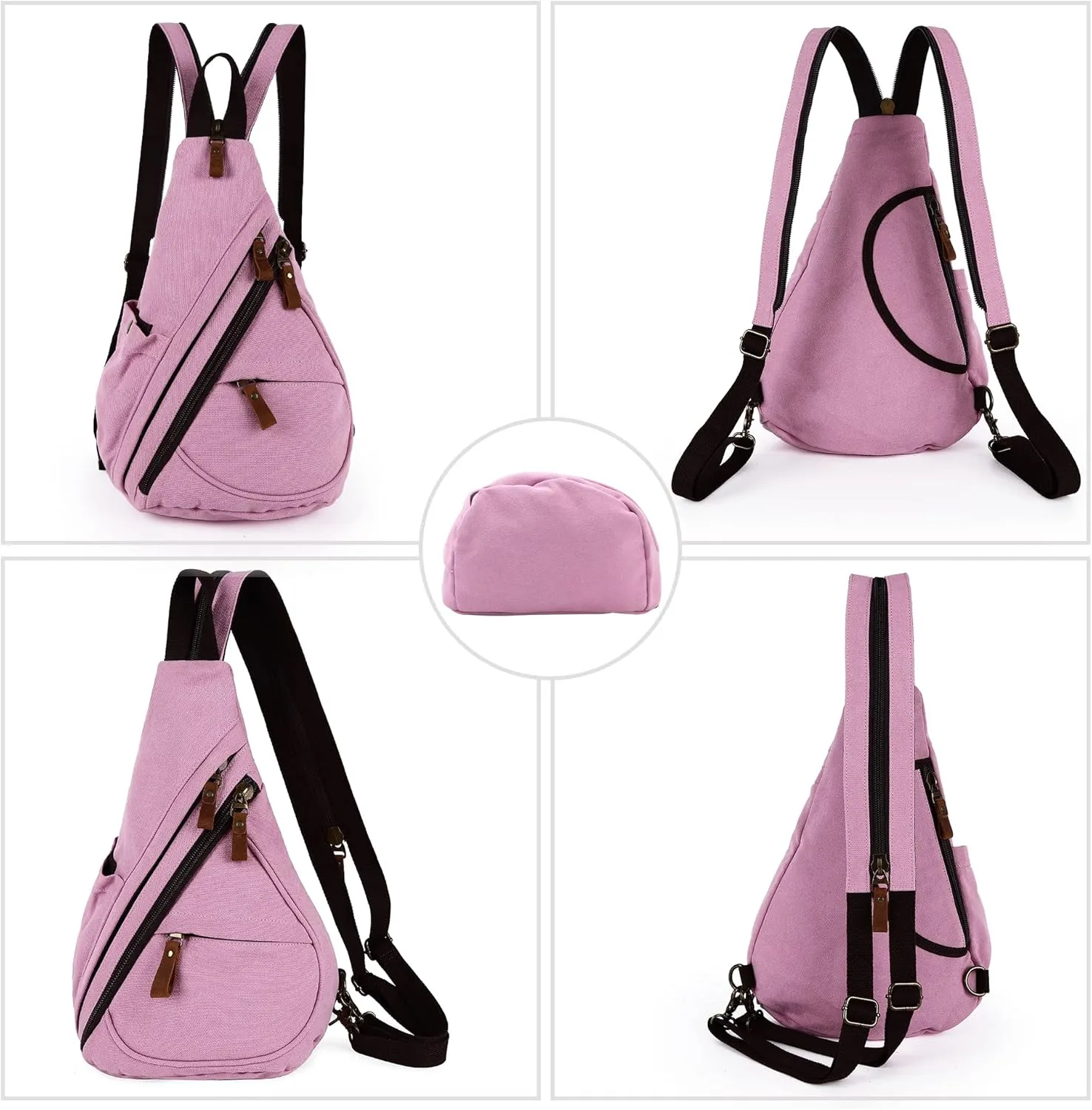 Canvas Sing Bag for Women Crossbody Bags Backpack Purse Rucksack Small Casual Daypack