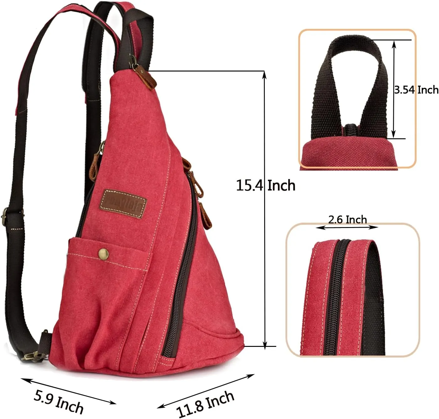 Canvas Sling Bag Convertible Crossbody Chest Bag Shoulder Backpack Daypack for Men Women Outdoor Cycling Travel