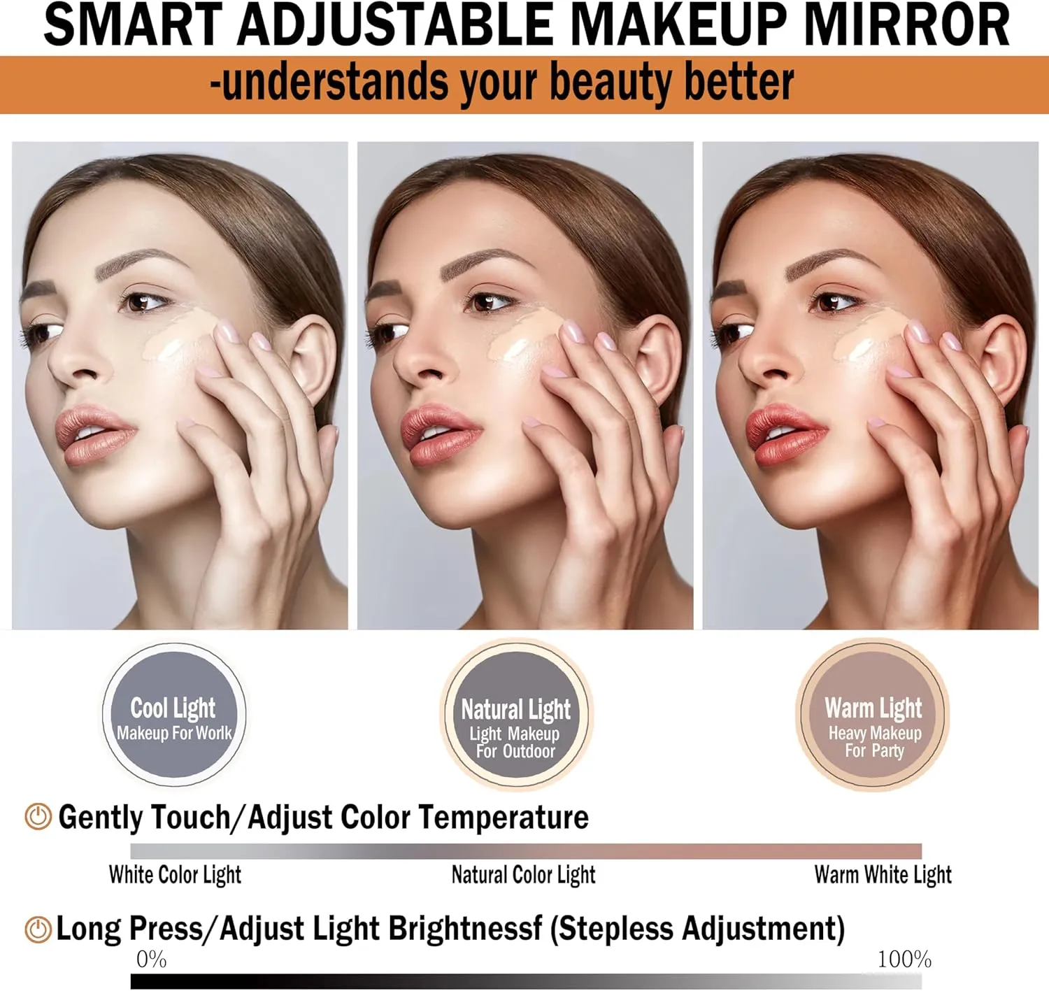 CapsLock Makeup bag with Mirror, LED Light, 3 Adjustable Brightness Levels, Cosmetic Bag with Handle, Portable Storage, Adjustable Partition, Waterproof, Monogrammed Gift Makeup Bag for Women