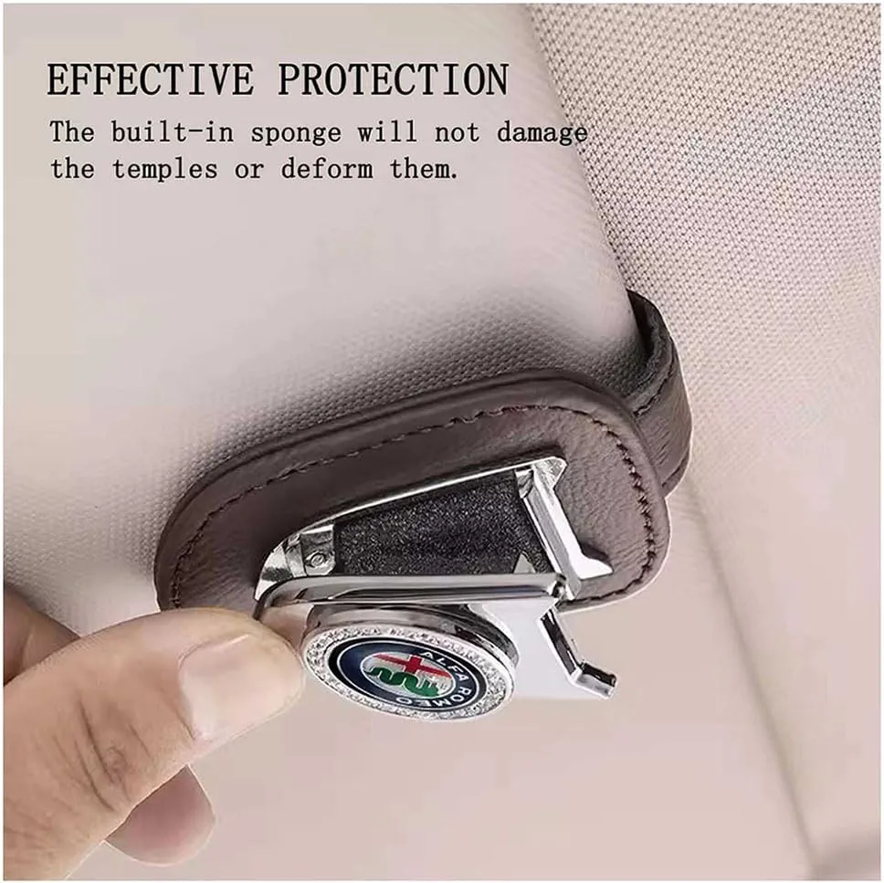 Car Glasses Clip for Alfa Romeo Giulietta Giulia Stelvio Mito 147 156 159 166,Sunglass Holder Visor Sunglasses Organizer Magnetic Sunglasses Clip Visor Accessories Interior Car Accessories