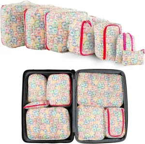 Care Bears Beauty 7 Piece Soft Storage Organization Packing Cubes Travel Set (Officially Licensed Product) By Franco Collectibles
