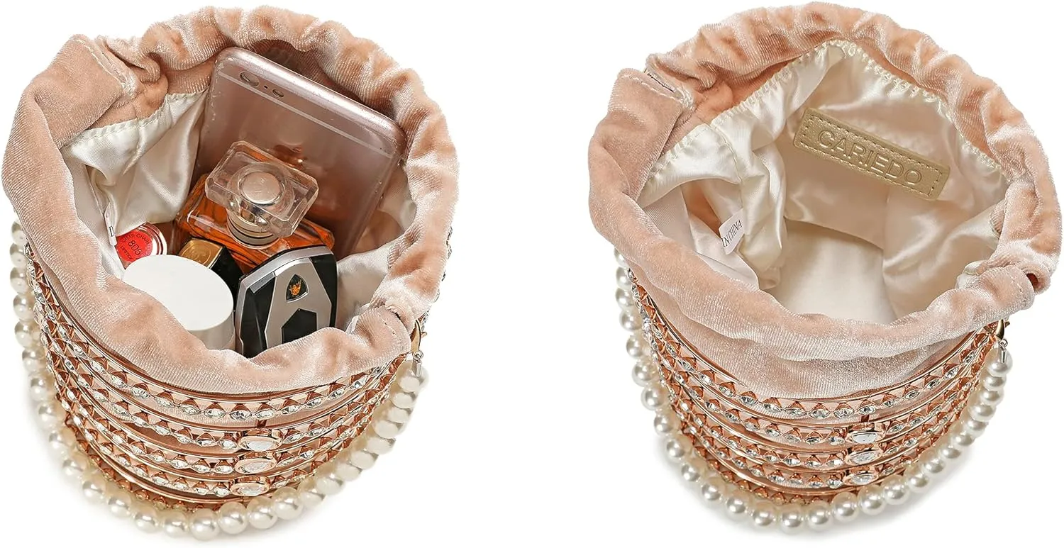 CARIEDO Evening Handbag Women Clutch Purses with Pearl Diamonds for Wedding Prom Birthday Party Dinner Accessories