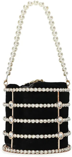CARIEDO Evening Handbag Women Clutch Purses with Pearl Diamonds for Wedding Prom Birthday Party Dinner Accessories