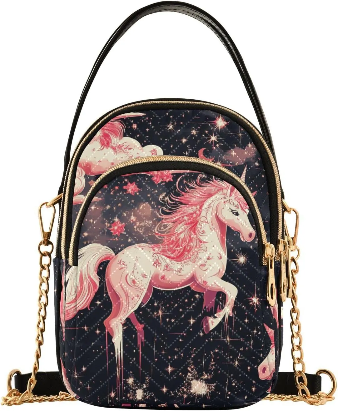 Cartoon Peach Sacred unicorns Clouds trendy wallet purses for women crossbody with multi pockets womens handbags essentials for women bolso cruzado para mujer