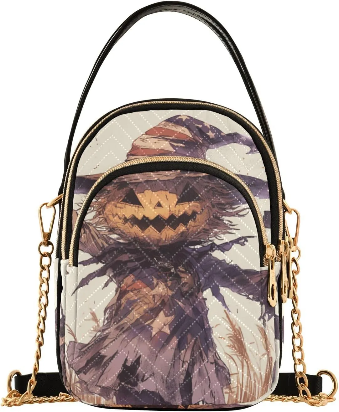 Cartoon Scarecrow Farmland trendy crossbody purses for women trendy with multi pockets hand bags essentials for women