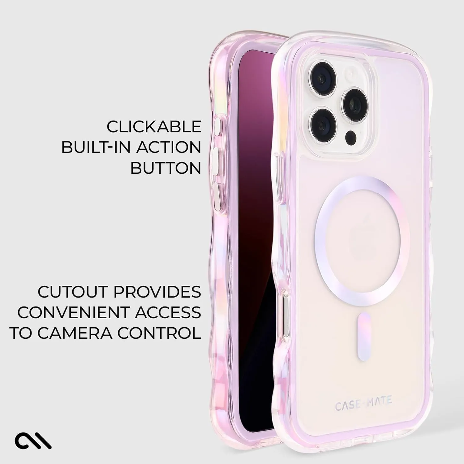 Case-Mate iPhone 16 Pro Max Case [Compatible with MagSafe] - Stylish Iridescent Phone Case with 12ft Drop Protection - Premium Magnetic Cover for iPhone 16 Pro Max - Soap Bubble Wavy