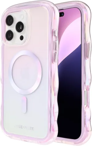 Case-Mate iPhone 16 Pro Max Case [Compatible with MagSafe] - Stylish Iridescent Phone Case with 12ft Drop Protection - Premium Magnetic Cover for iPhone 16 Pro Max - Soap Bubble Wavy