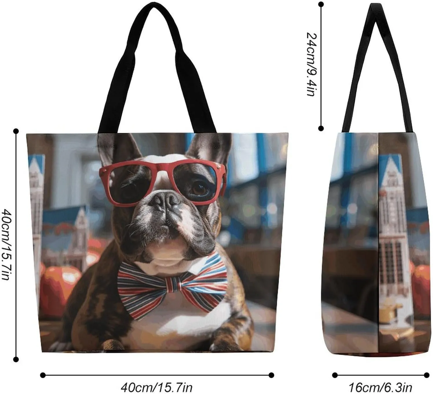 Cat Butterfly Tote Bags, Reusable Grocery Bags, Large Shopping Bag, Shoulder Bag for Women