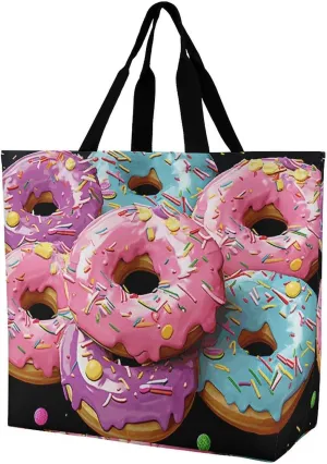 Cat Butterfly Tote Bags, Reusable Grocery Bags, Large Shopping Bag, Shoulder Bag for Women