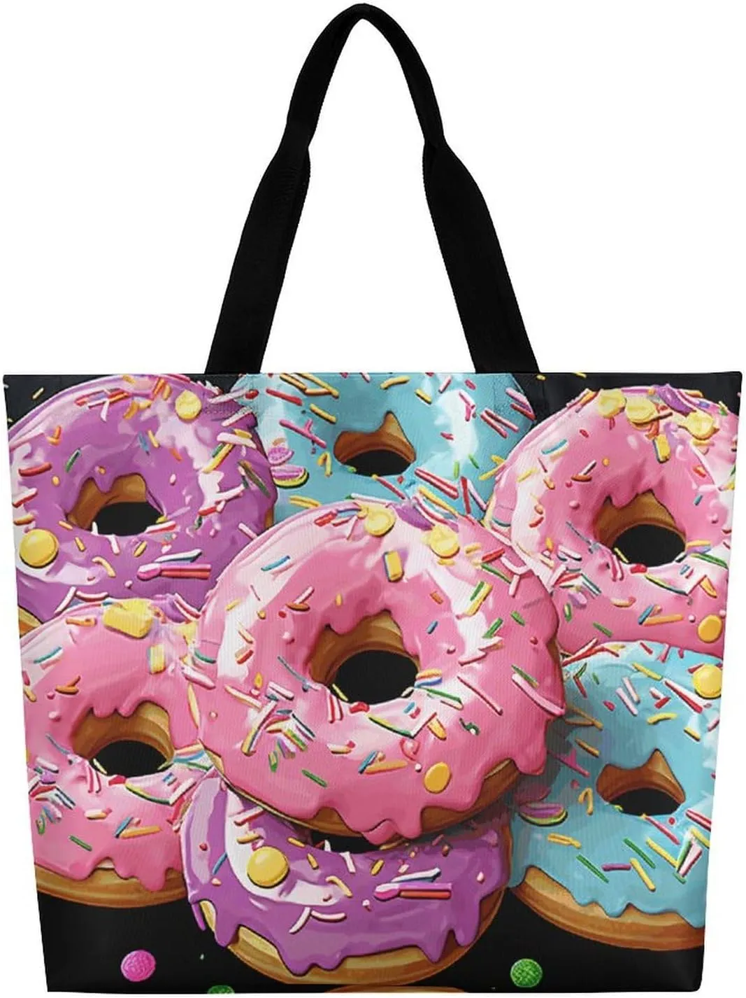 Cat Butterfly Tote Bags, Reusable Grocery Bags, Large Shopping Bag, Shoulder Bag for Women