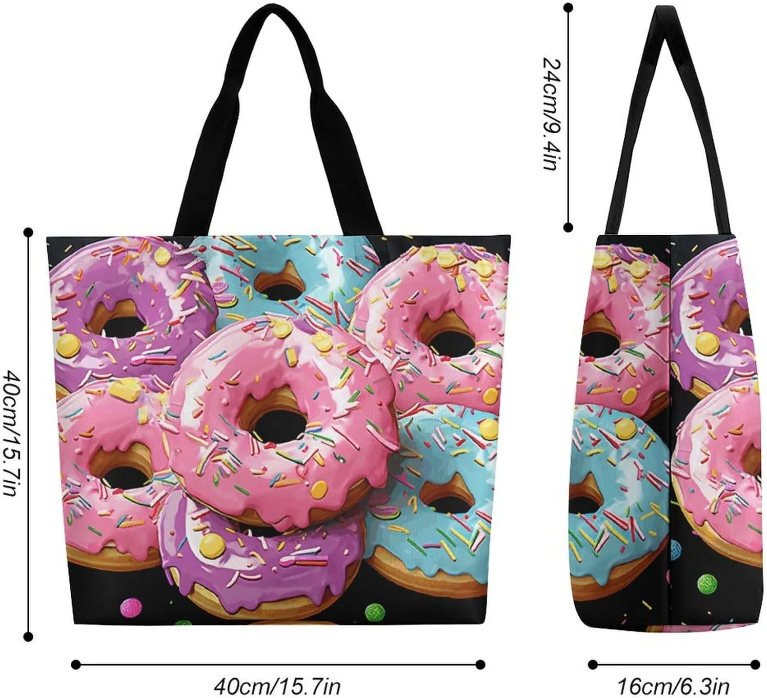 Cat Butterfly Tote Bags, Reusable Grocery Bags, Large Shopping Bag, Shoulder Bag for Women