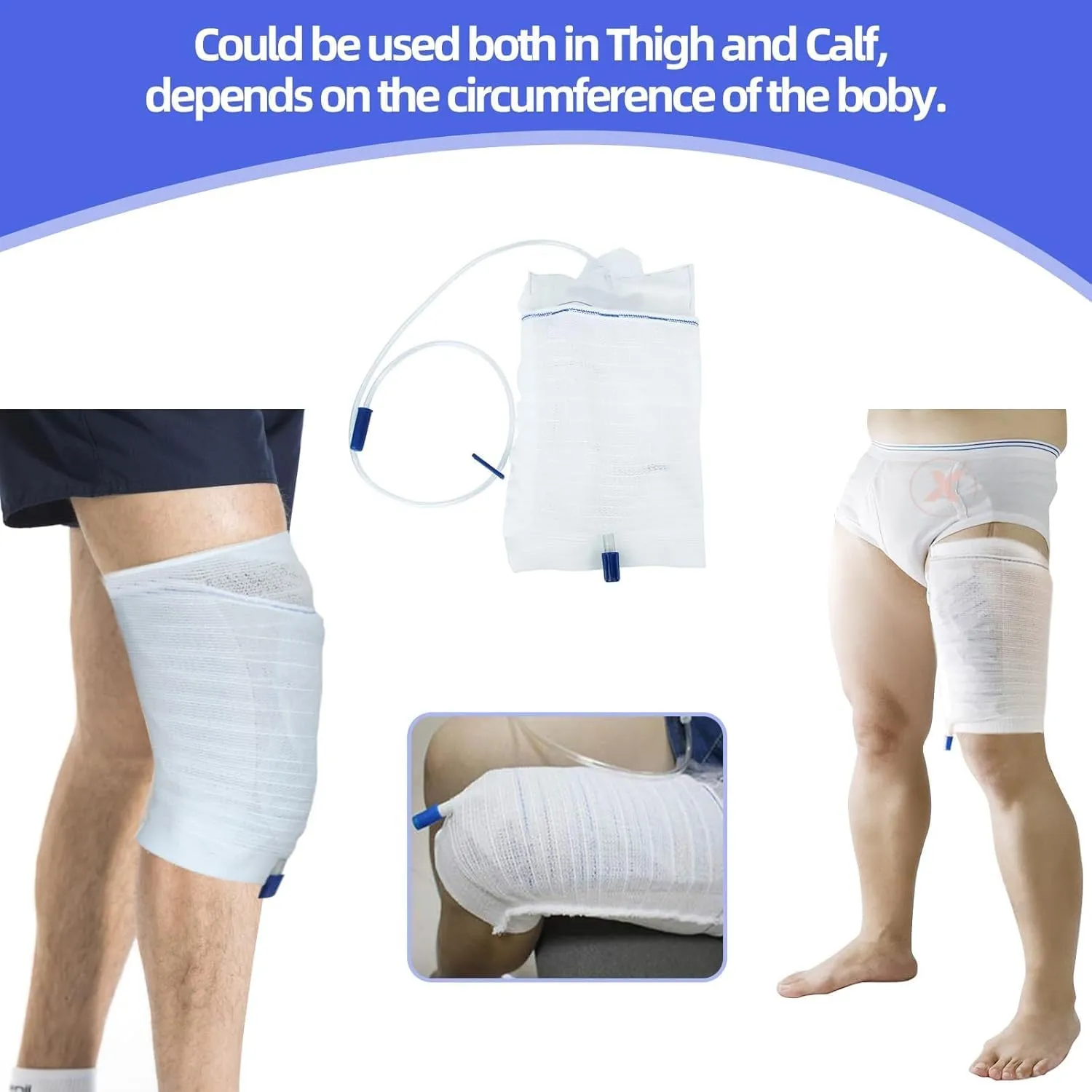 Catheter Leg Bag Holder 2 Count- Fabric Urine Bag Sleeves, Secure Drainage, Adjustable Straps for Men, Women, and Wheelchair Users (S)