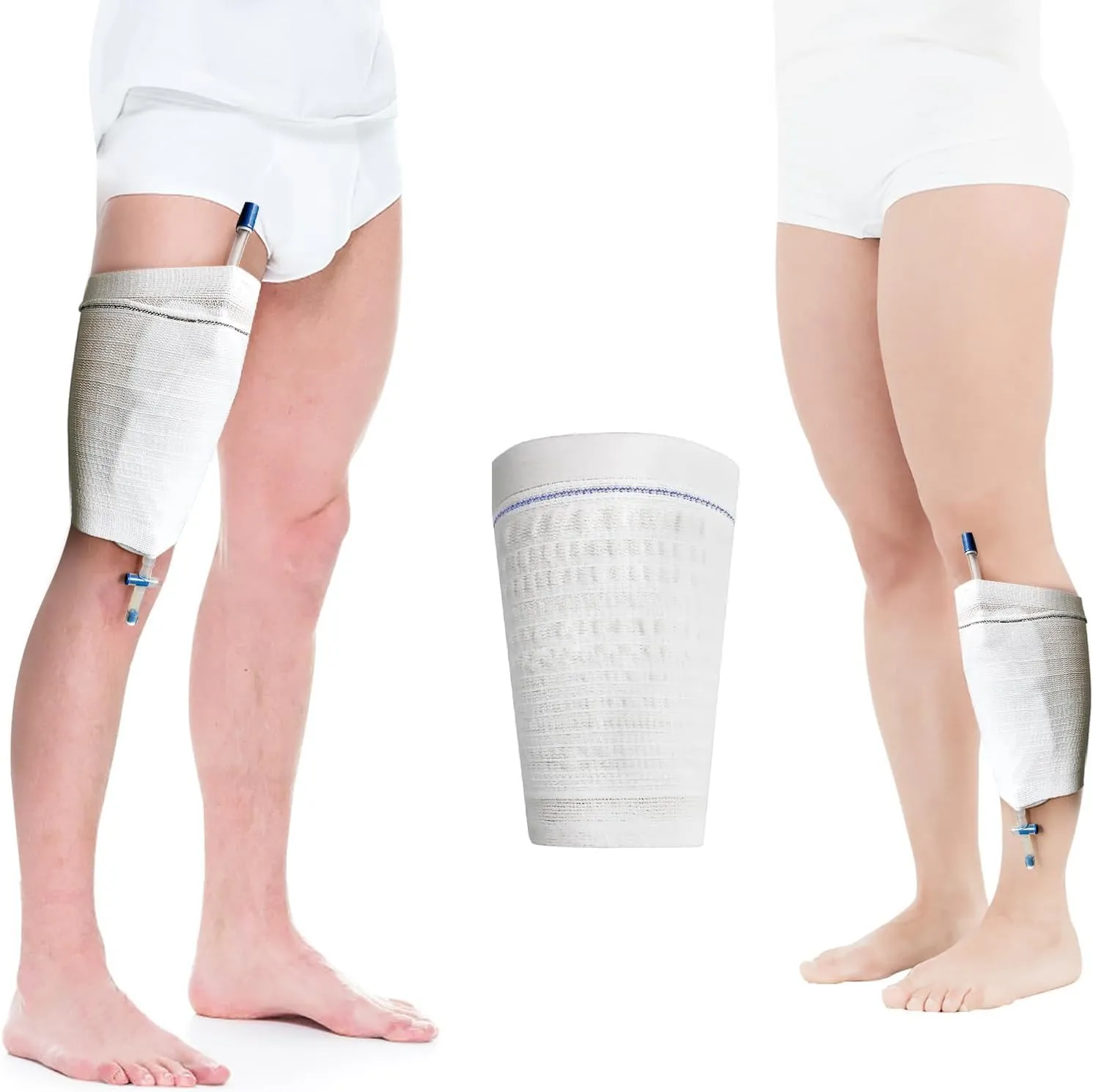 Catheter Leg Bag Holder 2 Count- Fabric Urine Bag Sleeves, Secure Drainage, Adjustable Straps for Men, Women, and Wheelchair Users (S)