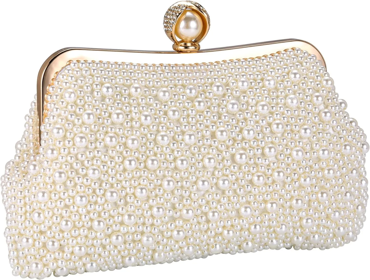 CHIC DIARY Pearl Clutch Purses for Women Evening Handbag Wedding Bridal Crossbody Bag for Party
