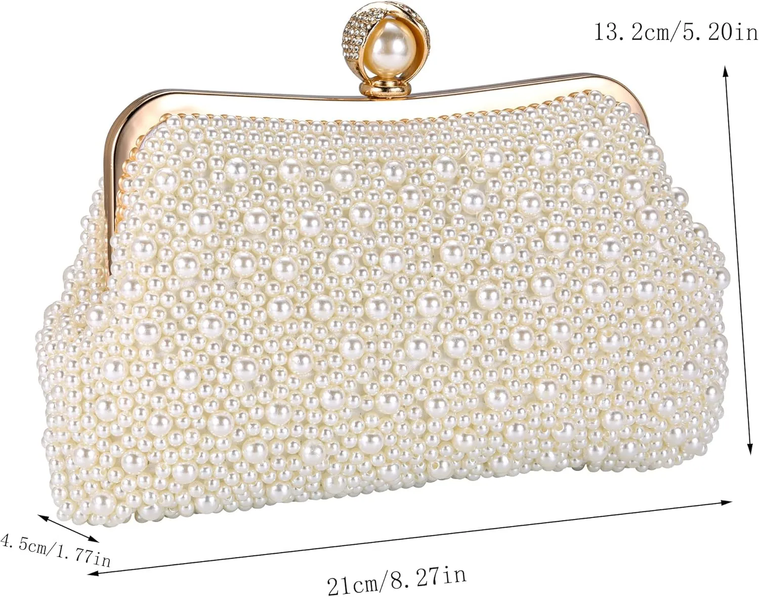 CHIC DIARY Pearl Clutch Purses for Women Evening Handbag Wedding Bridal Crossbody Bag for Party