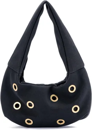 Chic Rivet Studded Suede Crescent Shoulder Bags for Women Small Underarm Handbag Satchels Party Clutch
