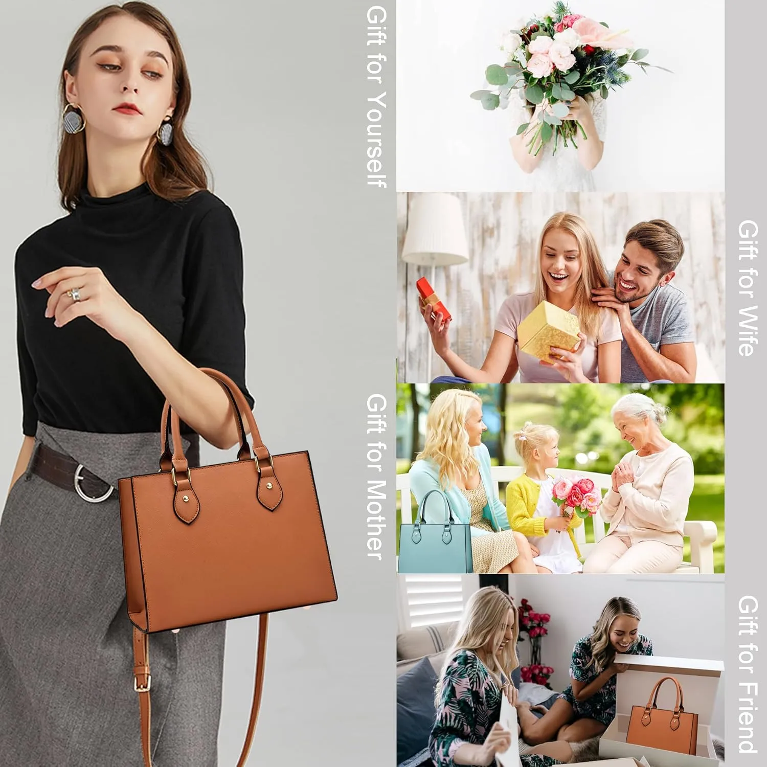 CHICAROUSAL Crossbody Purses and Handbags for Women PU Leather Tote Top Handle Satchel Shoulder Bags