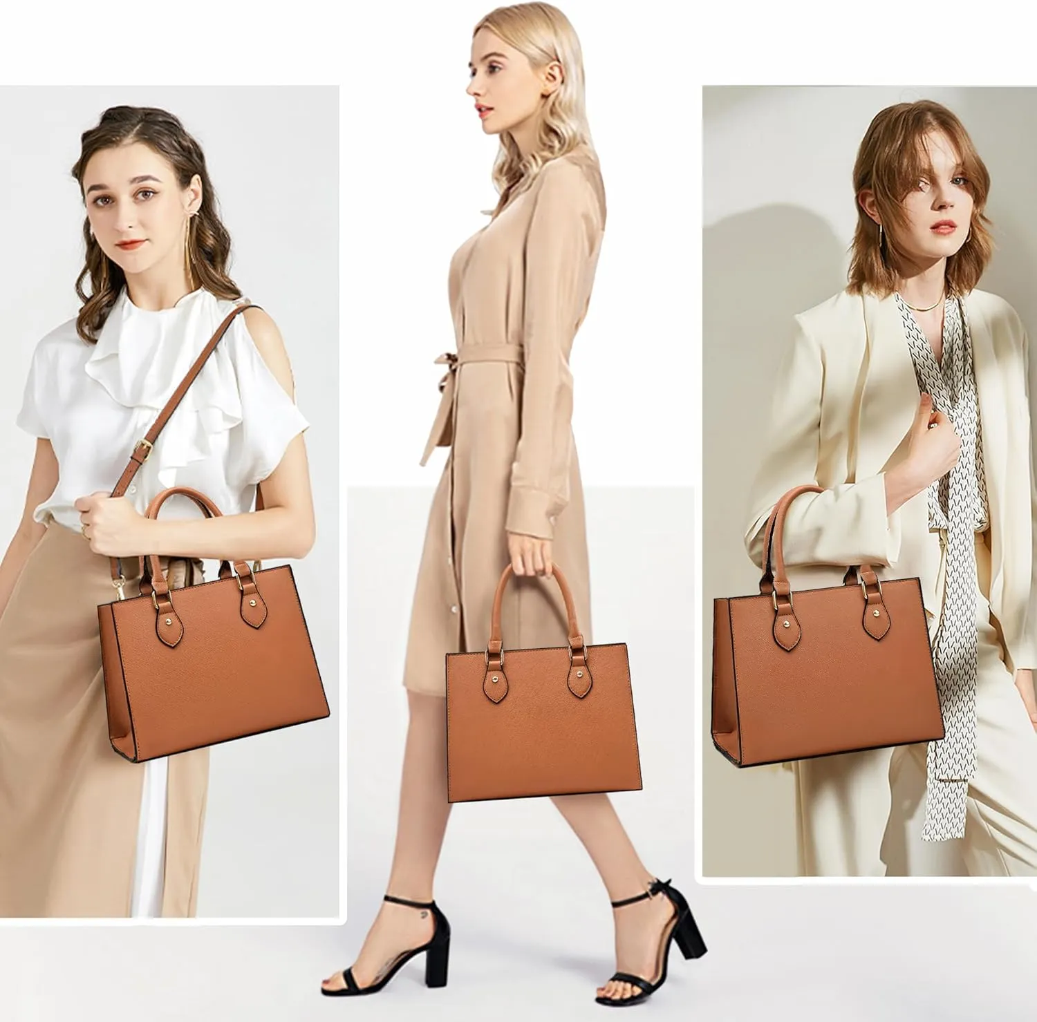 CHICAROUSAL Crossbody Purses and Handbags for Women PU Leather Tote Top Handle Satchel Shoulder Bags