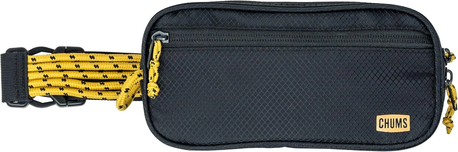 Chums Trail Jam Waist Pack - Tactical Belt Bag and Convertible Crossbody Bag with Zipper Pockets For Running, Hiking, and Travel - Black